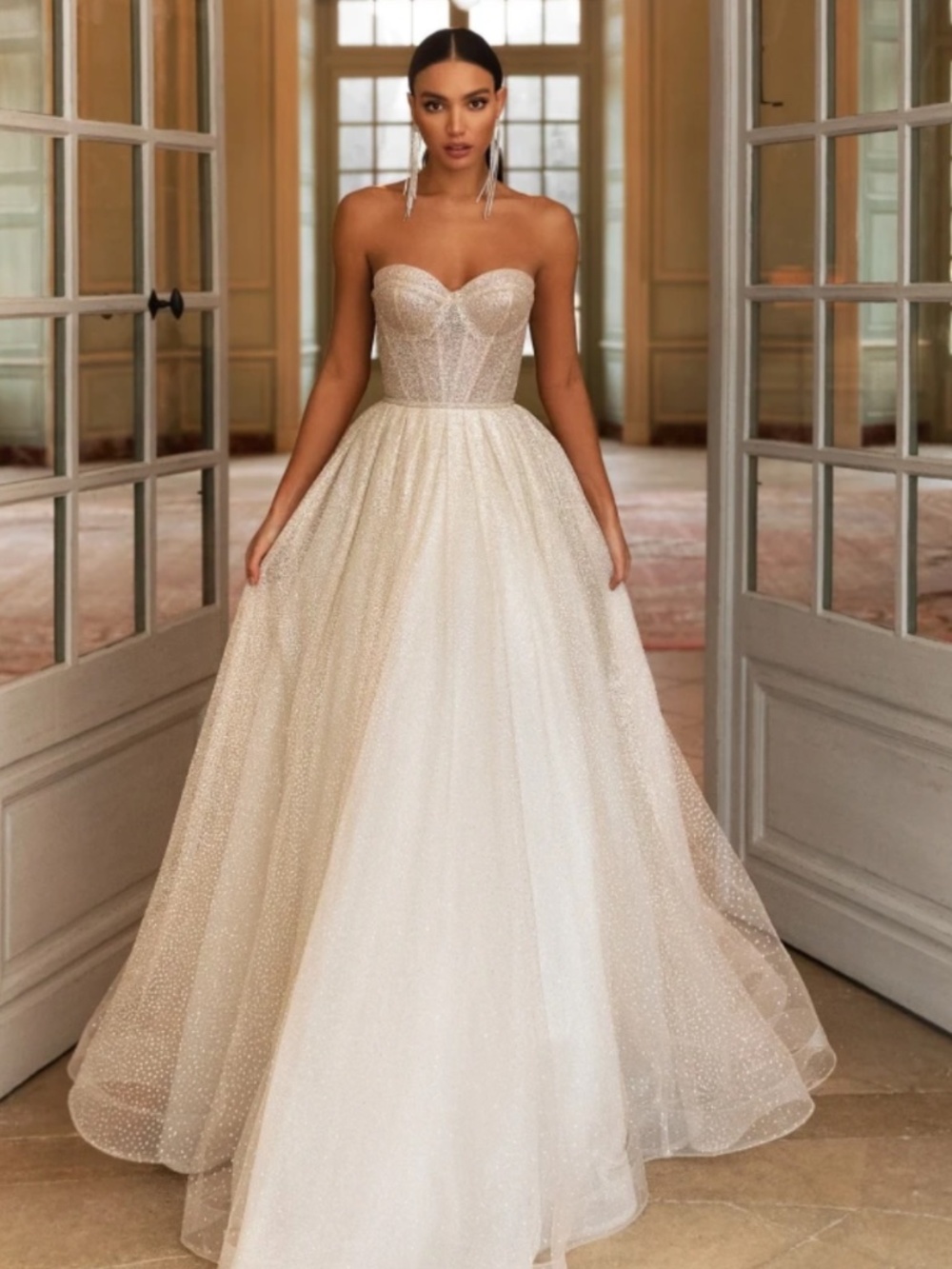 Pollardi 3209 Royalty Wedding Dress Size 20 Nude A-Line Bridal Gown